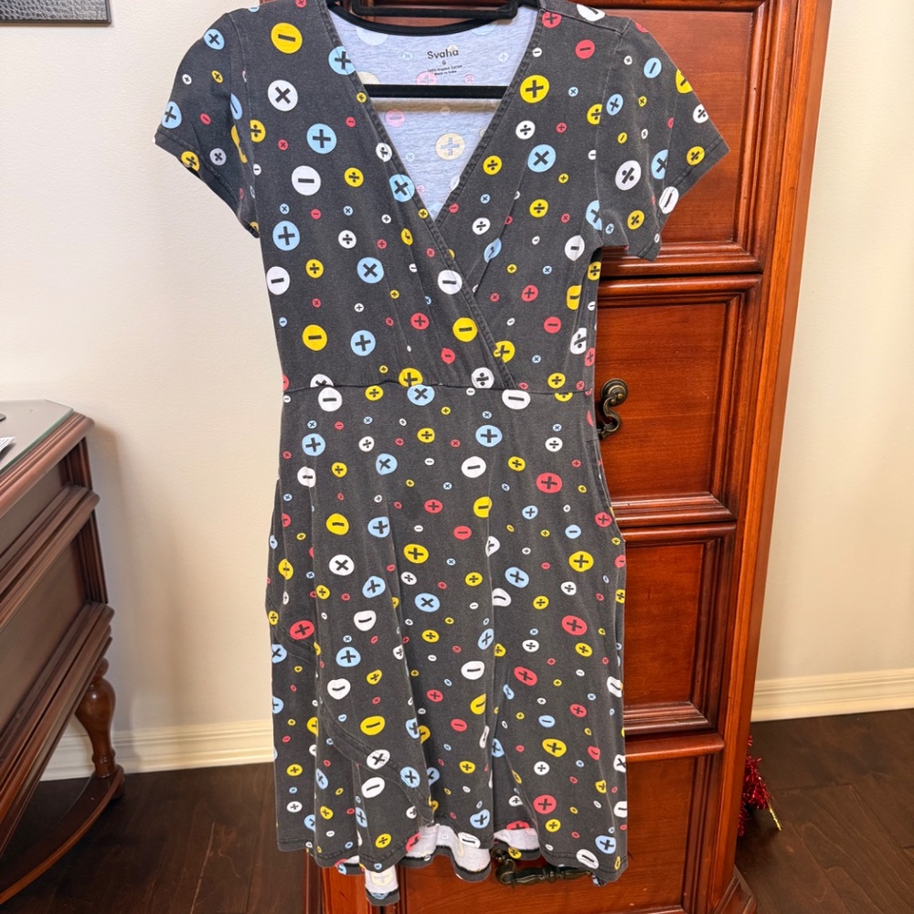 Svaha USA Math Faux Wrap Dress, Size 6 - Picture 2 of 2